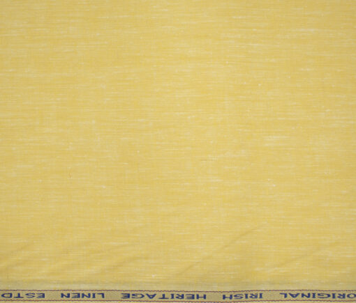 Burgoyne Men's Irish Linen & Lyocell 60 LEA Self Design 2.25 Meter Unstitched Shirting Fabric (Yellow)