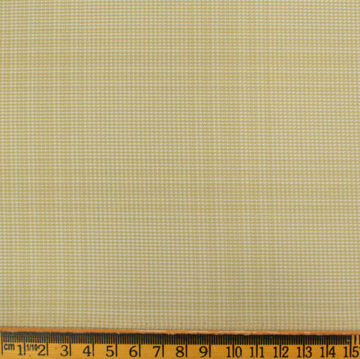 Cadini Men's Terry Rayon Checks 3.75 Meter Unstitched Suiting Fabric (Beige)