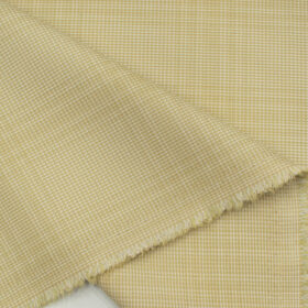 Cadini Men's Terry Rayon Checks 3.75 Meter Unstitched Suiting Fabric (Beige)