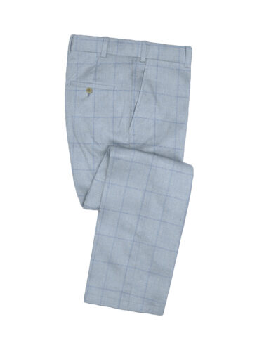 Don & Julio Men's Terry Rayon Checks 3.75 Meter Unstitched Suiting Fabric (Sky Blue)