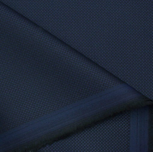 Don & Julio Men's Terry Rayon Structured 3.75 Meter Unstitched Suiting Fabric (Dark Royal Blue)