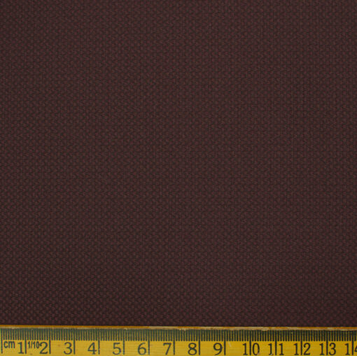 Don & Julio Men's Terry Rayon Structured 3.75 Meter Unstitched Suiting Fabric (Wine)