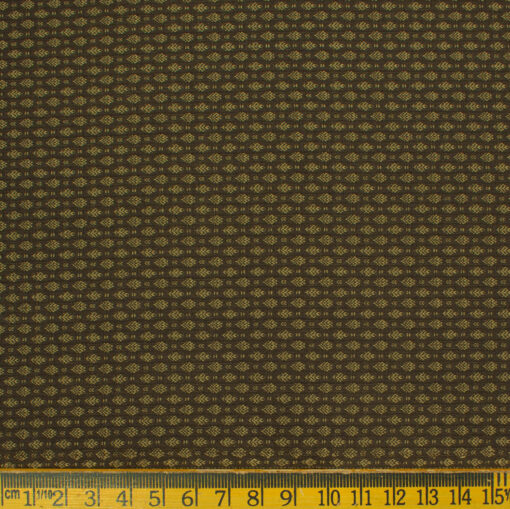 Fashion Flair Men's Terry Rayon Structured 3.75 Meter Unstitched Suiting Fabric (Dark Brown)