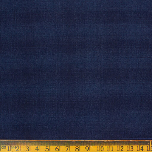 Fashion Flair Men's Terry Rayon Checks 3.75 Meter Unstitched Suiting Fabric (Dark Royal Blue)