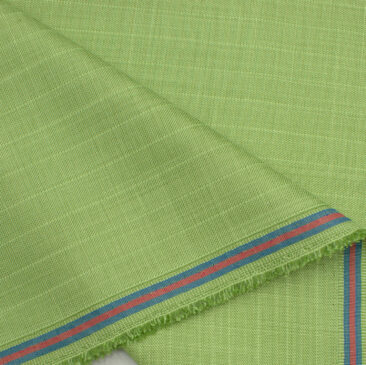 Fashion Flair Men's Terry Rayon Striped 3.75 Meter Unstitched Suiting Fabric (Lime Green)