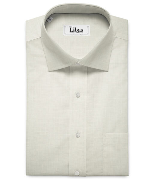 J.Hampstead Men's European Linen 40 LEA Solids 3.50 Meter Unstitched Shirting Fabric (Milky White)