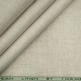 J.Hampstead Men's European Linen 60 LEA Structured 2.25 Meter Unstitched Shirting Fabric (Beige)