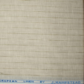 J.Hampstead Men's European Linen 60 LEA Structured 2.25 Meter Unstitched Shirting Fabric (Beige & Brown)