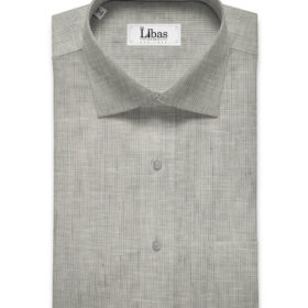 J.Hampstead Men's European Linen 60 LEA Self Design 2.25 Meter Unstitched Shirting Fabric (Light Grey)