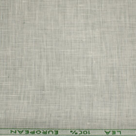 J.Hampstead Men's European Linen 60 LEA Checks 2.25 Meter Unstitched Shirting Fabric (Light Grey)