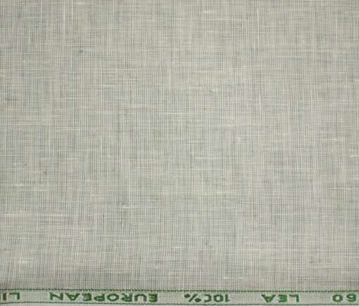 J.Hampstead Men's European Linen 60 LEA Checks 2.25 Meter Unstitched Shirting Fabric (Light Grey)