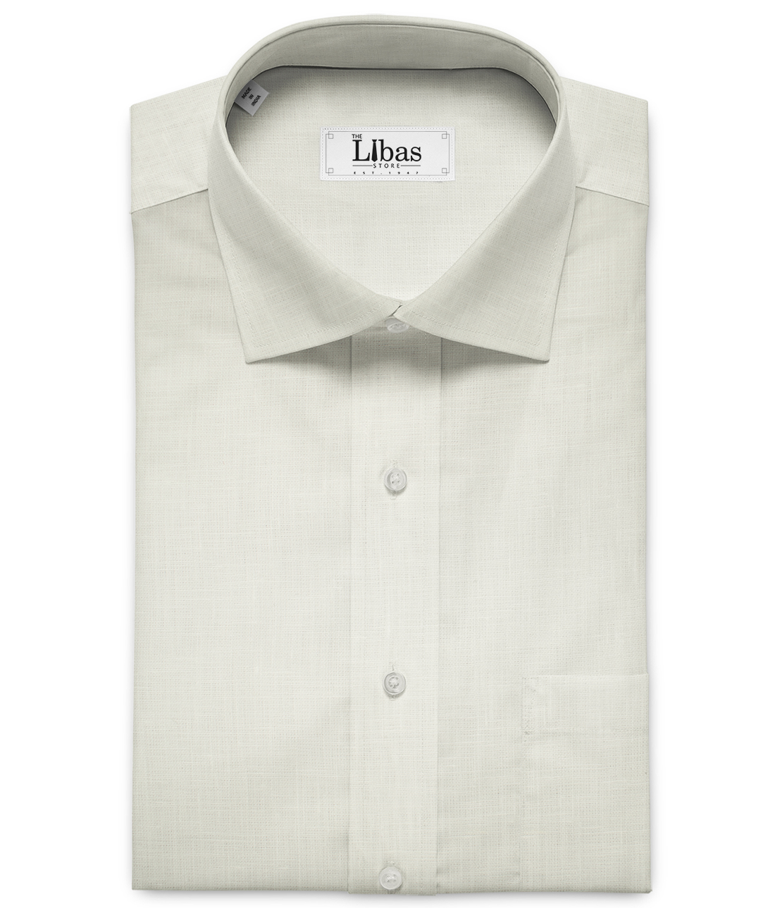 Raymond Men's Pure Linen 60 LEA Solids 3.50 Meter Unstitched Shirting Fabric (Milky White)