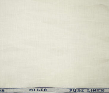 Raymond Men's Pure Linen 70 LEA Solids 3.50 Meter Unstitched Shirting Fabric (Milky White)