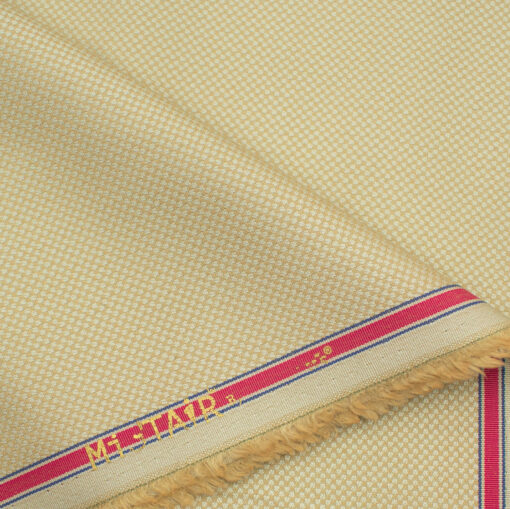 Siyaram's Men's Terry Rayon Structured 3.75 Meter Unstitched Suiting Fabric (Buttermilk Beige)