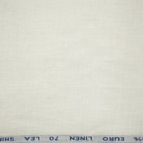 Solino Men's European Linen 70 LEA Solids 3.50 Meter Unstitched Shirting Fabric (White)