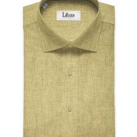 Solino Men's European Linen 60 LEA Striped 2.25 Meter Unstitched Shirting Fabric (Yellowish Beige)