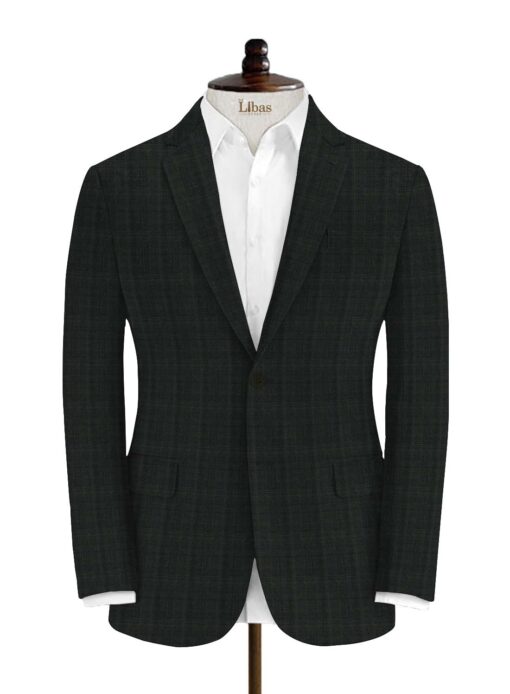 Vimal Men's Polyester Viscose Self Design 3.75 Meter Unstitched Suiting Fabric (Dark Grey)