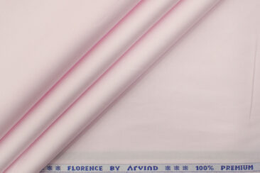 Arvind Men's Premium Cotton Solids 2.25 Meter Unstitched Shirting Fabric (Pink)