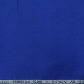 Arvind Men's Premium Cotton Solids 2.25 Meter Unstitched Shirting Fabric (Royal Blue)