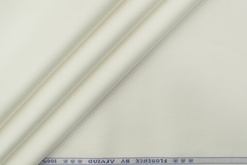 Arvind Men's Premium Cotton Solids 2.25 Meter Unstitched Shirting Fabric (White)