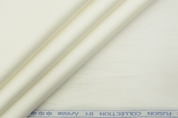 Arvind Men's Premium Cotton Solids 2.25 Meter Unstitched Shirting Fabric (White)