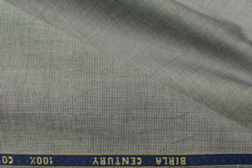 Birla Century Men's  Cotton Structured 2.25 Meter Unstitched Shirting Fabric (Grey)