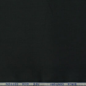 Birla Century Men's Giza Cotton  Super 70's Solids 2.25 Meter Unstitched Shirting Fabric (Black)