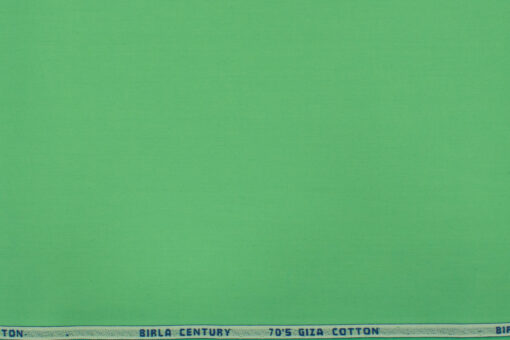 Birla Century Men's Giza Cotton  Super 70's Solids 2.25 Meter Unstitched Shirting Fabric (Light Green)
