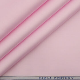 Birla Century Men's Pima Cotton Super 80's Solids 2.25 Meter Unstitched Shirting Fabric (Pink)