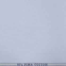 Birla Century Men's Pima Cotton Super 80's Solids 2.25 Meter Unstitched Shirting Fabric (Sky Blue)