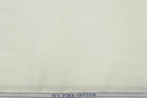 Birla Century Men's Pima Cotton Super 80's Solids 2.25 Meter Unstitched Shirting Fabric (White )