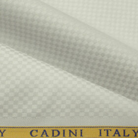 Cadini Men's Giza Cotton Structured 2.25 Meter Unstitched Shirting Fabric (Light Grey )