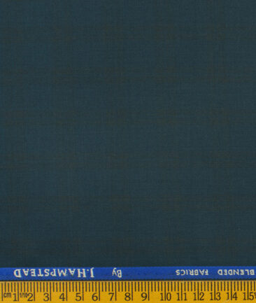 J.Hampstead Men's Polyester Viscose Checks  Unstitched Suiting Fabric (Dark Sea Green) - Image 3