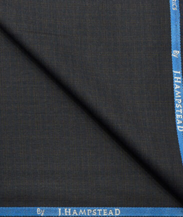 J.Hampstead Men's Polyester Viscose Checks 3.75 Meter Unstitched Suiting Fabric (Dark Blue)