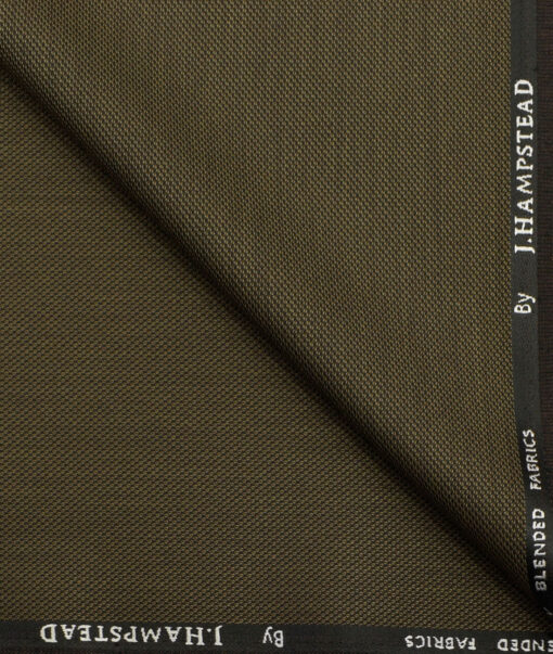 J.Hampstead Men's Polyester Viscose Structured 3.75 Meter Unstitched Suiting Fabric (Dark Coffee Brown)