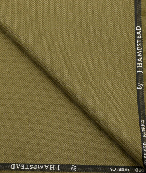 J.Hampstead Men's Polyester Viscose Structured 3.75 Meter Unstitched Suiting Fabric (Khakhi)