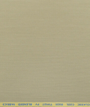 J.Hampstead Men's Polyester Viscose Structured  Unstitched Suiting Fabric (Beige) - Image 3