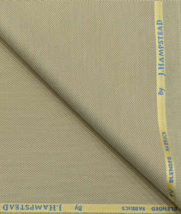 J.Hampstead Men's Polyester Viscose Structured 3.75 Meter Unstitched Suiting Fabric (Beige)