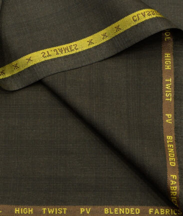 J.Hampstead Men's Polyester Viscose Checks  Unstitched Suiting Fabric (Dark Brown) - Image 2