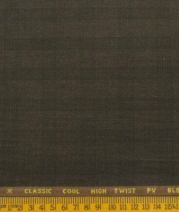 J.Hampstead Men's Polyester Viscose Checks  Unstitched Suiting Fabric (Dark Brown) - Image 3