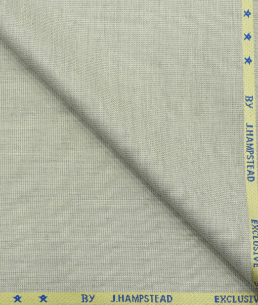 J.Hampstead Men's Polyester Viscose Structured 3.75 Meter Unstitched Suiting Fabric (Light Pistachious Grey)