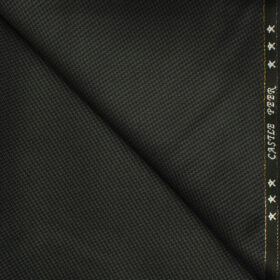 J.Hampstead Men's Wool Structured Super 100's 1.30 Meter Unstitched Trouser Fabric (Dark Grey)