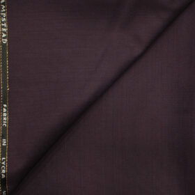 J.Hampstead Men's Wool Solids Super 100's 1.30 Meter Unstitched Trouser Fabric (Dark Wine)