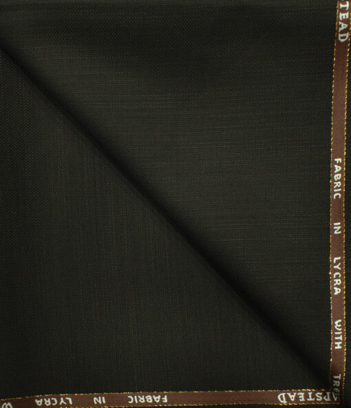 J.Hampstead Men's Wool Structured Super 100's 1.30 Meter Unstitched Trouser Fabric (Dark Brown)
