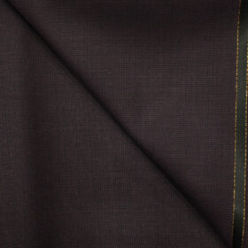 J.Hampstead Men's Wool Structured Super 90's 1.30 Meter Unstitched Trouser Fabric (Dark Wine)