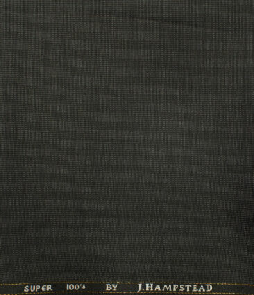 J.Hampstead Men's Wool Structured Super 100's  Unstitched Trouser Fabric (Dark Grey) - Image 2