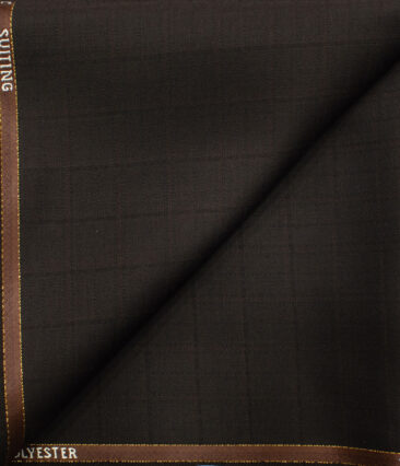 J.Hampstead Men's Wool Checks Super 90's 1.30 Meter Unstitched Trouser Fabric (Dark Wine)