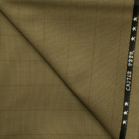 J.Hampstead Men's Wool Stripes Super 100's 1.30 Meter Unstitched Trouser Fabric (Khakhi)