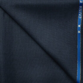 J.Hampstead Men's Wool Structured Super 90's 1.30 Meter Unstitched Trouser Fabric (Dark Blue)