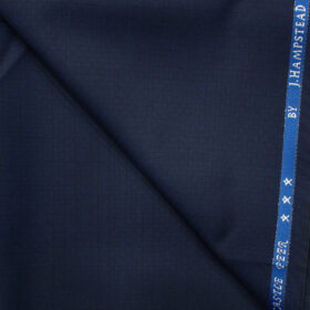 J.Hampstead Men's Wool Structured Super 100's 1.30 Meter Unstitched Trouser Fabric (Dark Royal Blue)